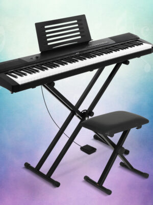 Alpha 88 Keys Electronic Piano Keyboard Digital Electric w/ Stand Stool Pedal