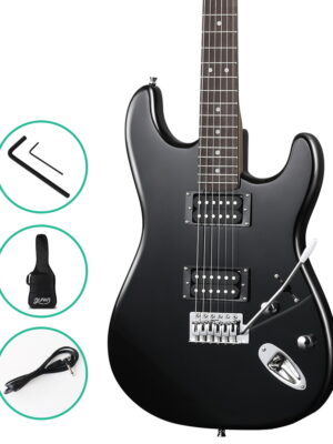 Alpha 41 Inch Electirc Guitar Humbucker Pickup Switch Full Size Black