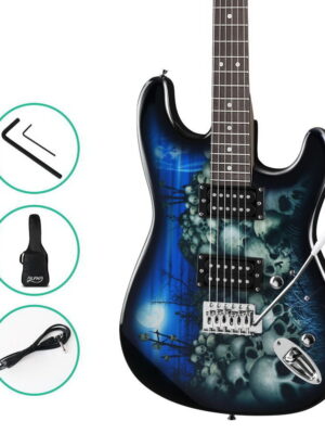 Alpha 41 Inch Electirc Guitar Humbucker Pickup Switch Full Size Skull Pattern
