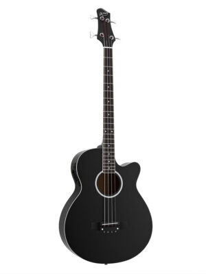 Alpha 43" Acoustic Bass Guitar Black 4-Band EQ