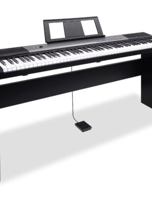 Karrera 88 Keys Electronic Keyboard Piano with Stand Black