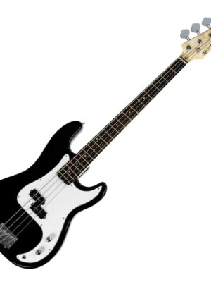 Karrera 39in Electric Guitar Bass Tuner Music 4-String Instrument Full Size Black