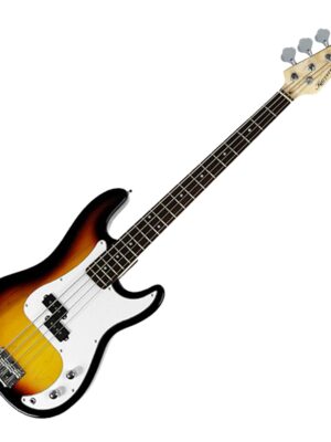 Karrera 39in Electric Guitar Bass Tuner Music 4-String Instrument Full Size Sunburst